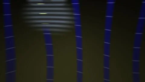 Dark background with blue vertical lines and light reflection. Stock Footage 337457028