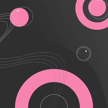 Dark background with bright circles. Pink gradient on a black background. イラスト素材