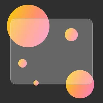 Dark background with bright circles. A template with orange circles. Stock Illustration