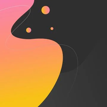 Dark background with bright shapes. Bright gradient on a black background. Stock Illustration