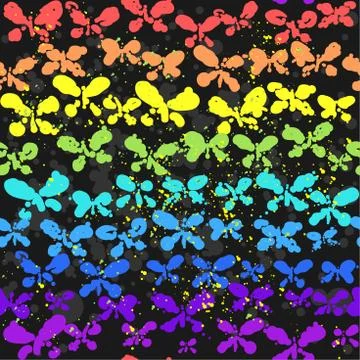 Dark background with butterfly Stock Illustration