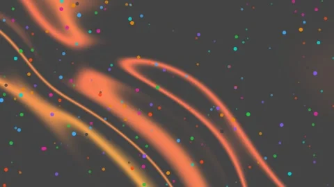 A dark background with colorful dots in motion, forming an abstract scene. Stock Footage 328640090