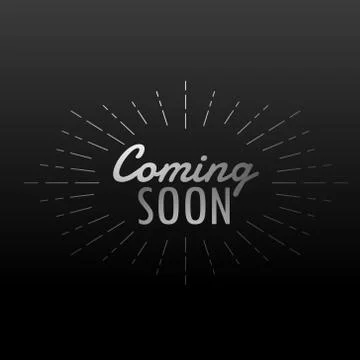 Dark background with coming soon text with line rays イラスト素材