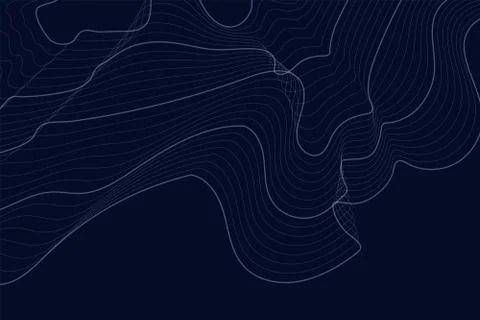 Dark background with contour lines Stock Illustration