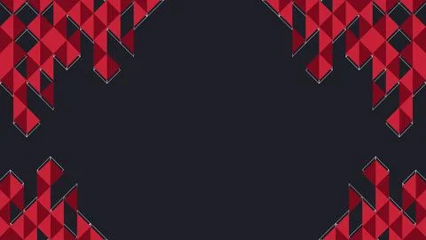 Dark Background Design Abstract Geometric Red Pattern Stock Illustration