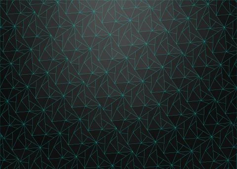 Dark background with emerald linear triangles on a black background Stock Illustration