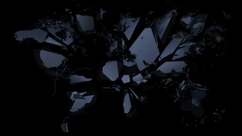 Dark background of exploding world map - on black (4K) Stock Footage 100025569