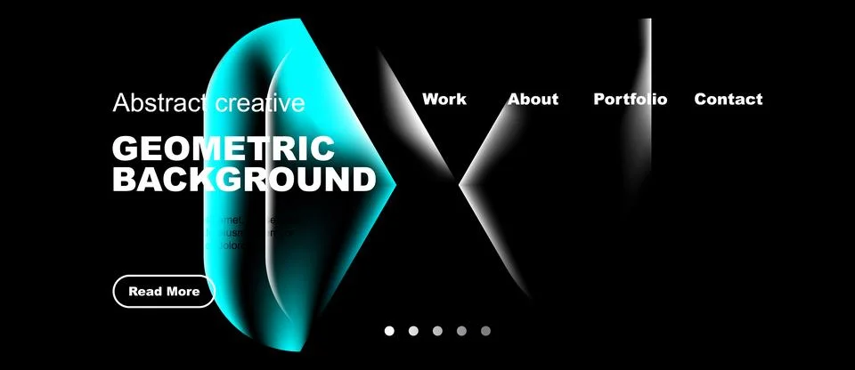 Dark background features abstract blue shape, white text elements. Navigation Stock Illustration
