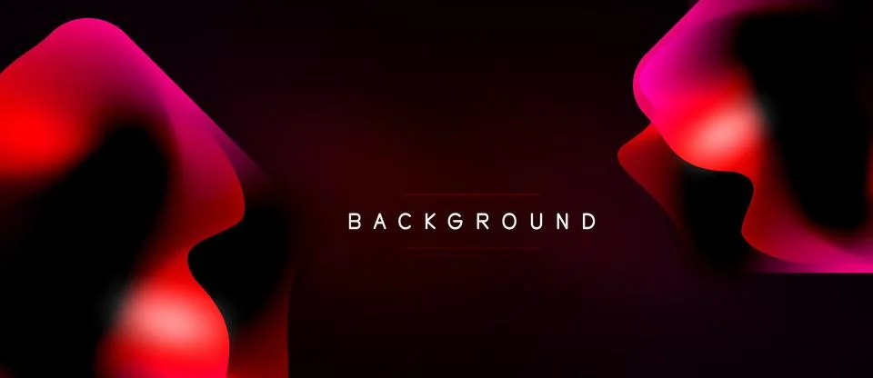 Dark background features abstract red shapes. Gradient effect creates dynamic Ilustración de archivo