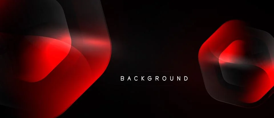 Dark background features abstract red shapes. Geometric design creates modern 스톡 일러스트