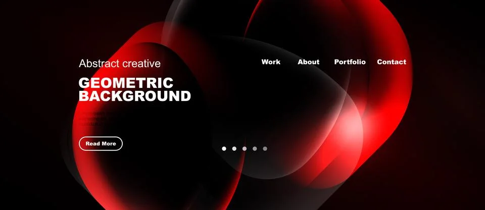 Dark background features abstract red shapes, text elements. Navigation inc.. Illustrazione stock