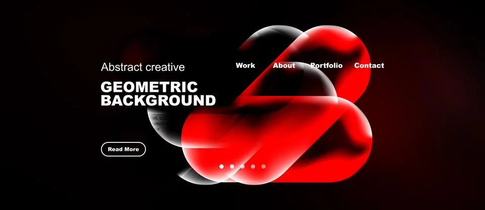 Dark background features abstract red shapes, text elements. Navigation inc.. Stock Illustration