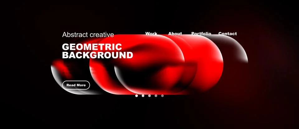 Dark background features abstract red shapes. Minimalist design includes text 库存插图