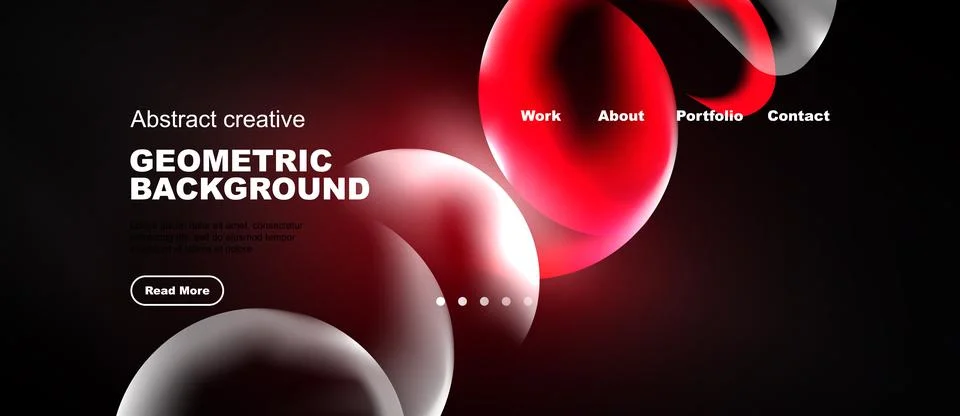 Dark background features abstract red, white shapes. Website header includes イラスト素材
