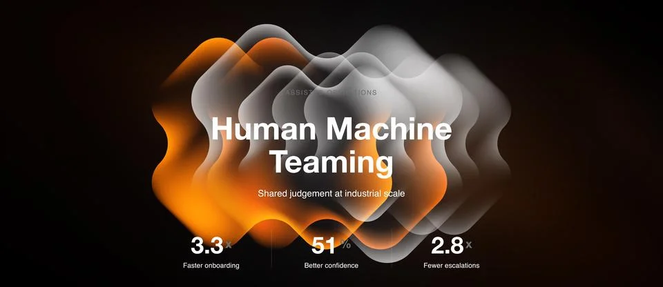 Dark background features abstract shapes, text highlighting human machine Stockillustratie