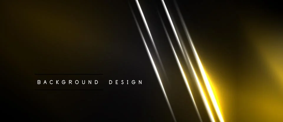 Dark background features bright diagonal lines. Golden glow creates modern 스톡 일러스트