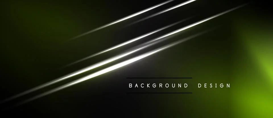 Dark background features bright diagonal lines. Green gradient adds depth, Stock Illustration