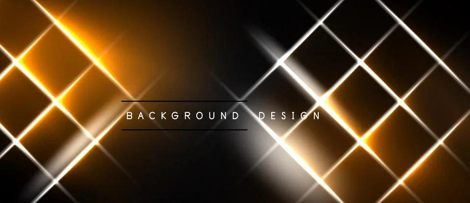 Dark background features bright golden lines forming diamond pattern. Center 스톡 일러스트