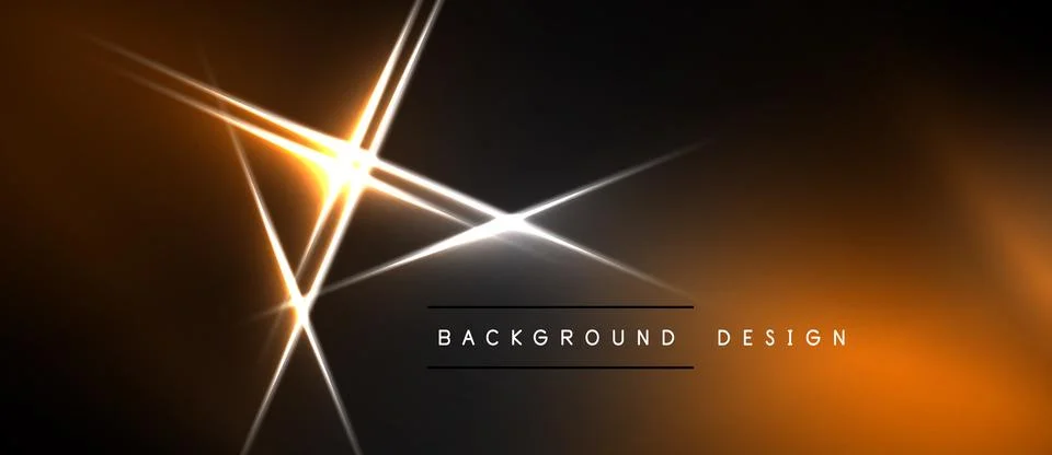 Dark background features bright orange lines radiating from center. Minimalis 스톡 일러스트