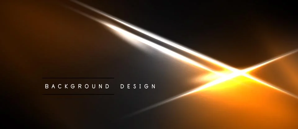 Dark background features bright orange, white lines creating dynamic abstract Stock Illustration