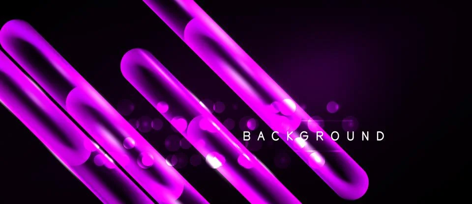 Dark background features bright purple lines, circles. Modern design, abstrac Stock Illustration