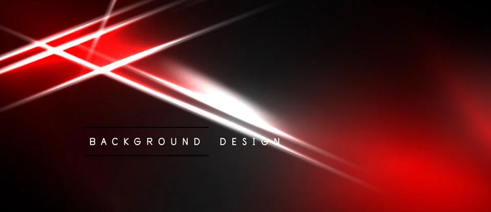 Dark background features bright red, white light streaks. Modern design with Stockillustratie