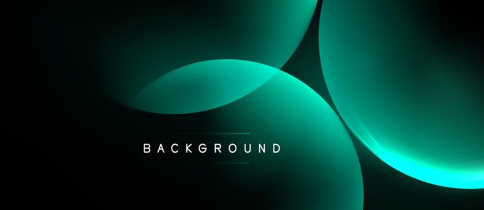 Dark background features flowing teal shapes. Gradient colors create depth, Stock Illustration