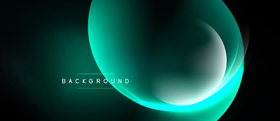 Dark background features flowing turquoise shapes. Gradient effect creates Illustrazione stock