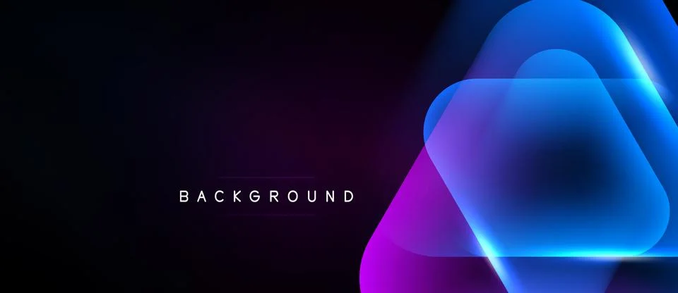 Dark background features glowing hexagonal layers. Gradient transitions from Stockillustratie