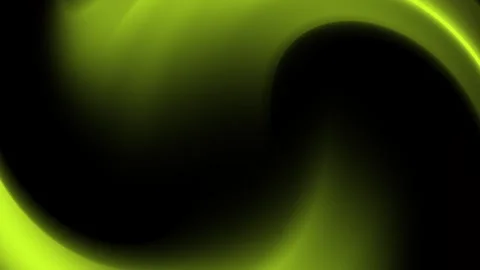 Dark background features glowing olive green abstract swirls. Video stock 297579207