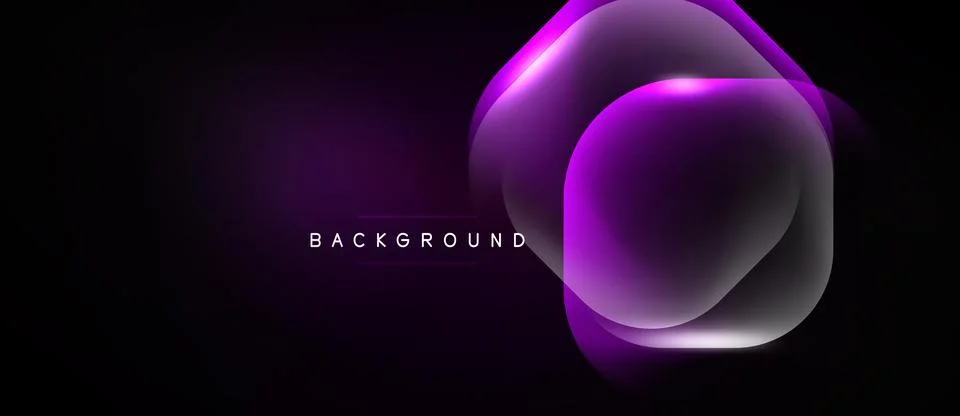 Dark background features glowing purple shapes. Abstract design creates moder 스톡 일러스트