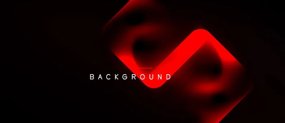 Dark background features glowing red geometric shapes. Abstract design with Stock Illustration