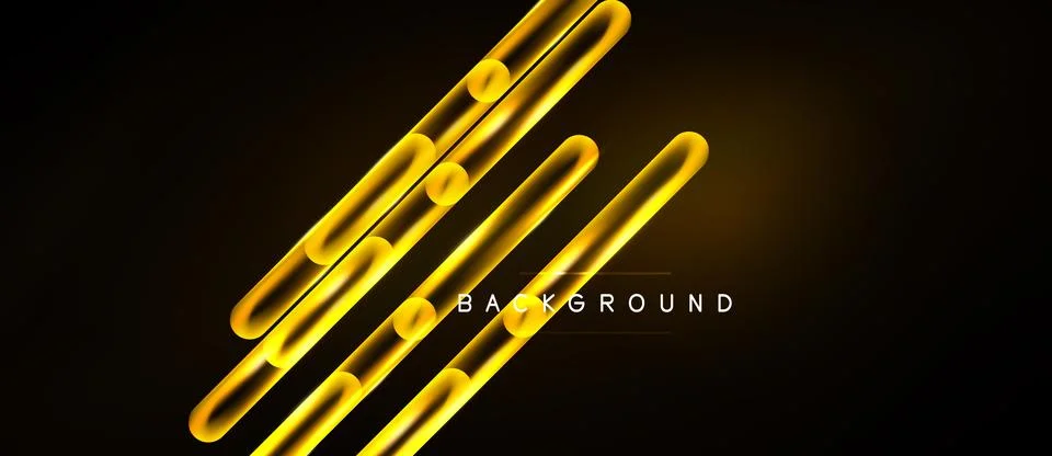 Dark background features golden lines, diagonal shapes. Bright illumination Stockillustratie
