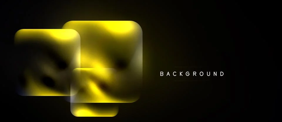 Dark background features overlapping golden squares. Gradient effect creates Stockillustratie