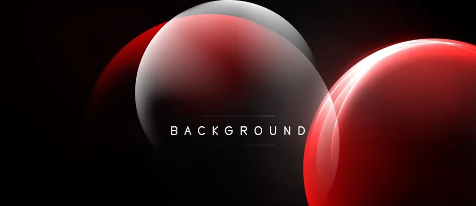 Dark background features overlapping red spheres. Gradient effects create イラスト素材