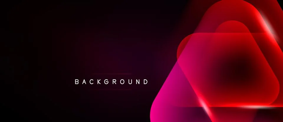 Dark background features overlapping rounded squares. Gradient shades trans.. Stockillustratie