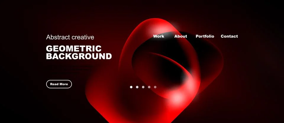 Dark background features red abstract shapes, text elements. Navigation inc.. Stock Illustration