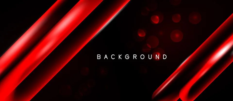 Dark background features red diagonal lines, glowing circles. Modern design, Stock-Illustration