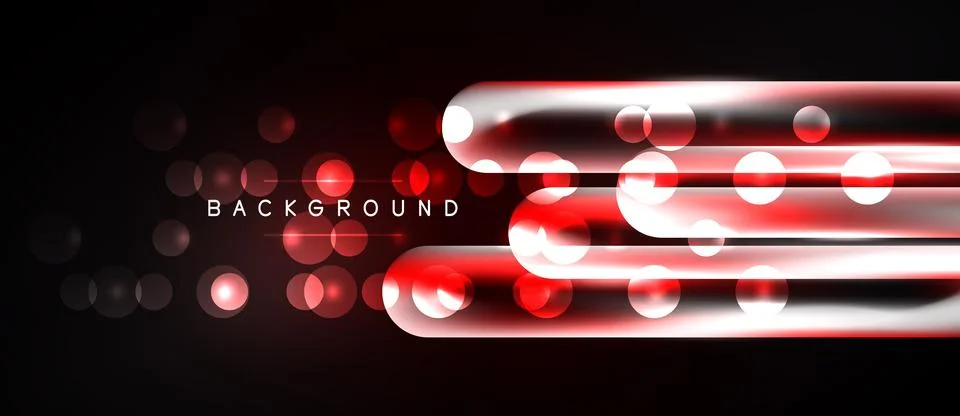 Dark background features red glowing lines, circles. Modern design element, Stock Illustration