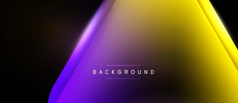 Dark background features vibrant gradient. Yellow, purple hues blend smoothly Stock Illustration
