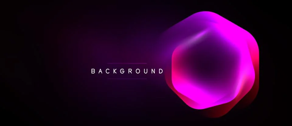 Dark background features vibrant hexagon shape. Gradient colors blend from Stockillustratie