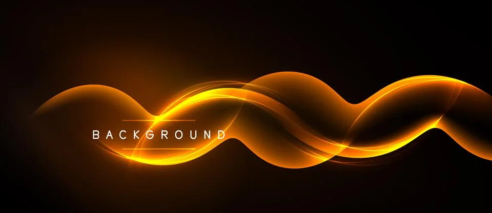 Dark background features vibrant orange waves. Text reads background. Smooth Stock Illustration