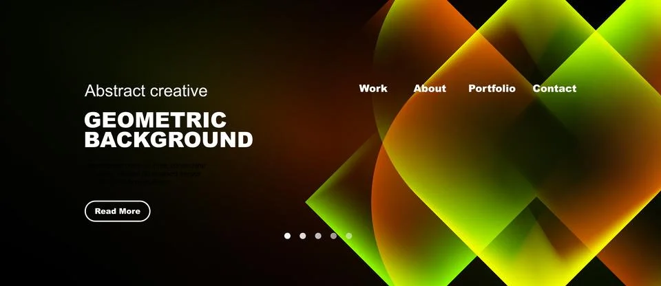 Dark background features vibrant overlapping shapes. Text elements include イラスト素材