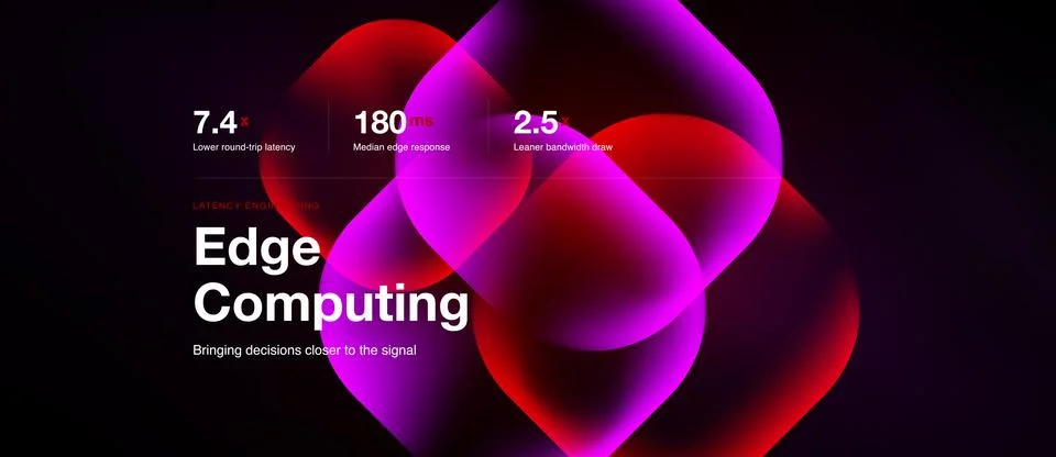 Dark background features vibrant overlapping circles, text highlights edge Stock Illustration