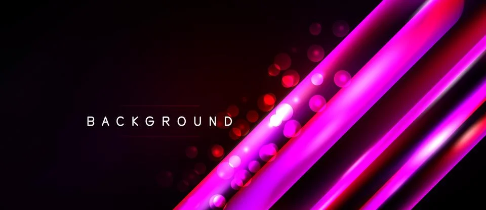 Dark background features vibrant pink lines, glowing dots. Modern design cr.. Illustrazione stock