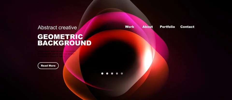 Dark background features vibrant pink, red swirls. Website header includes 스톡 일러스트