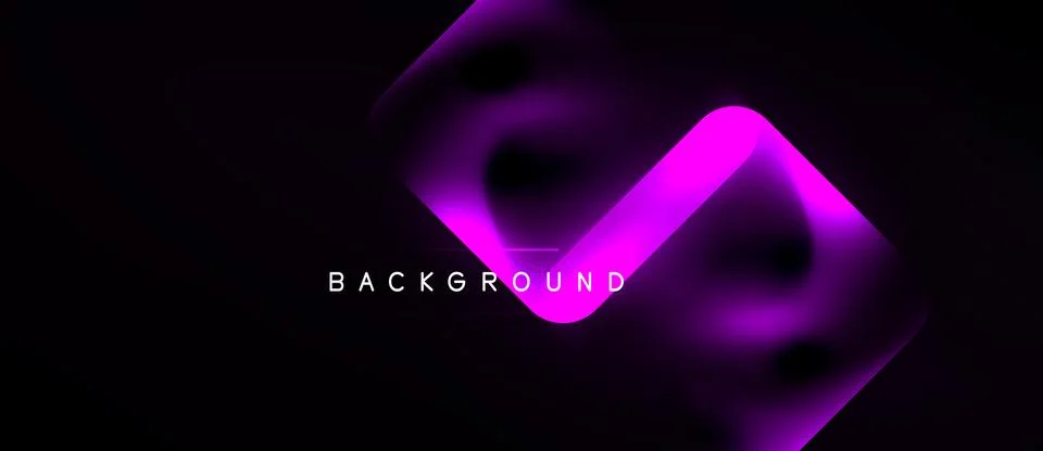 Dark background features vibrant pink geometric shapes. Overlapping squares 스톡 일러스트