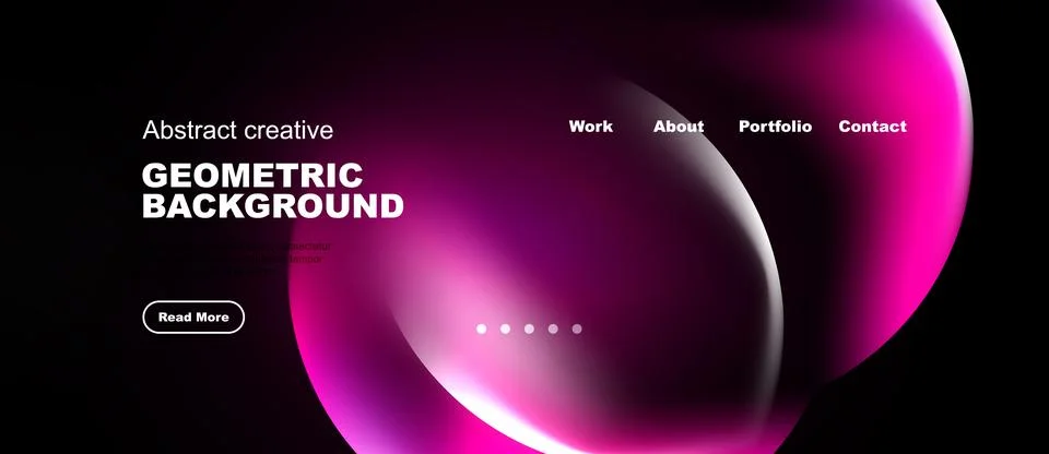 Dark background features vibrant pink geometric shapes, text elements, イラスト素材