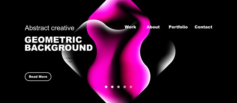 Dark background features vibrant pink geometric shapes, text elements, イラスト素材