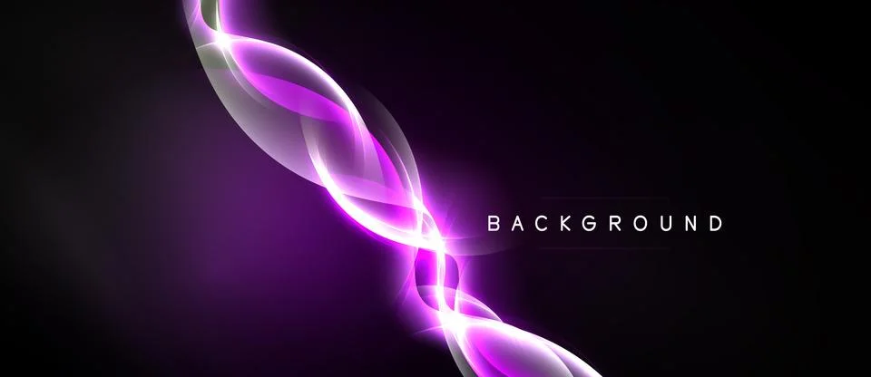 Dark background features vibrant purple light streaks. Abstract design evokes Illustrazione stock